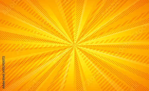 ポップな雰囲気の集中線、放射状の線の背景素材