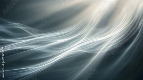 Softly flowing beams of light curving gently through the air creating a subtle effect