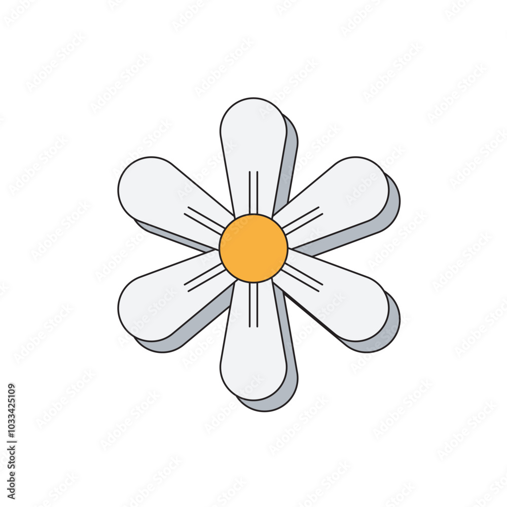 Fototapeta premium Retro Flower Illustration