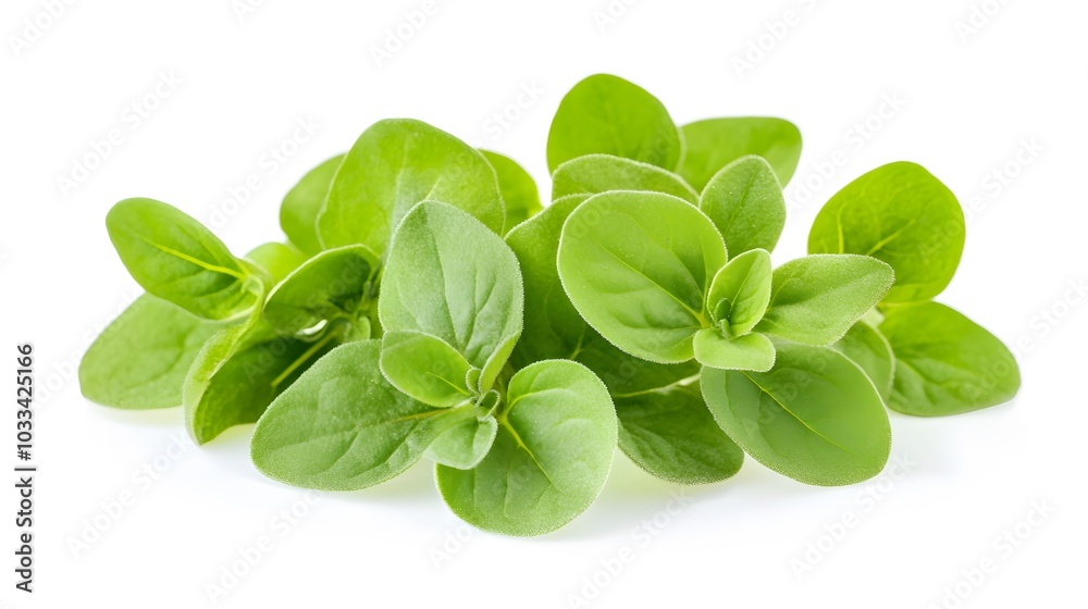 Oregano or marjoram leaves isolated on white background. Oregano or marjoram leaves isolated on white background.
