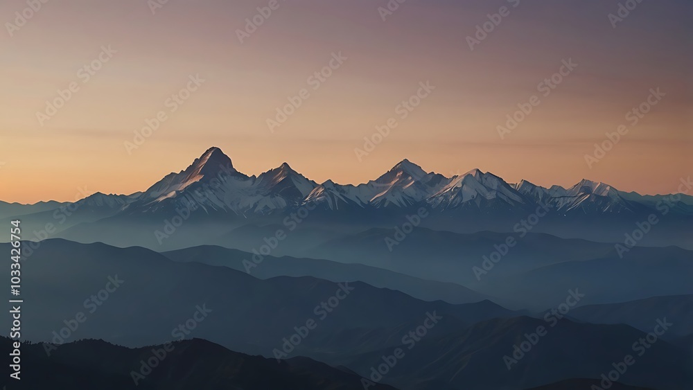 Simple and clean mountain range silhouettes with soft gradients transitioning from dusk to dawn colors, creating a peaceful, minimalist landscape. Simple and clean mountain range silhouettes with soft gradients transitioning from dusk to dawn colors, creating a peaceful, minimalist landscape.