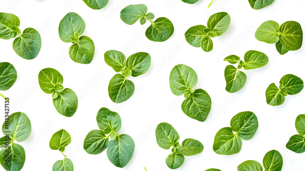 Oregano or marjoram leaves isolated on white background. Oregano or marjoram leaves isolated on white background.