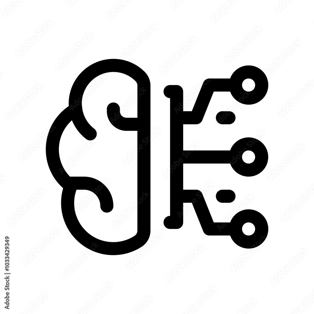 Machine Learning Line Icon. Single icon, line vector icon Machine Learning Line Icon. Single icon, line vector icon