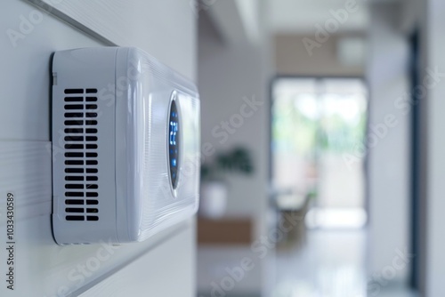 Wallpaper Mural Modern air purifier mounted on wall in blurred modern apartment Torontodigital.ca