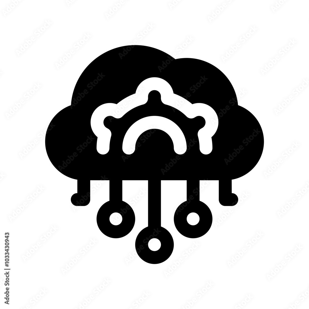 Cloud Computing Glyph Icon. Single icon, glyph vector icon Cloud Computing Glyph Icon. Single icon, glyph vector icon