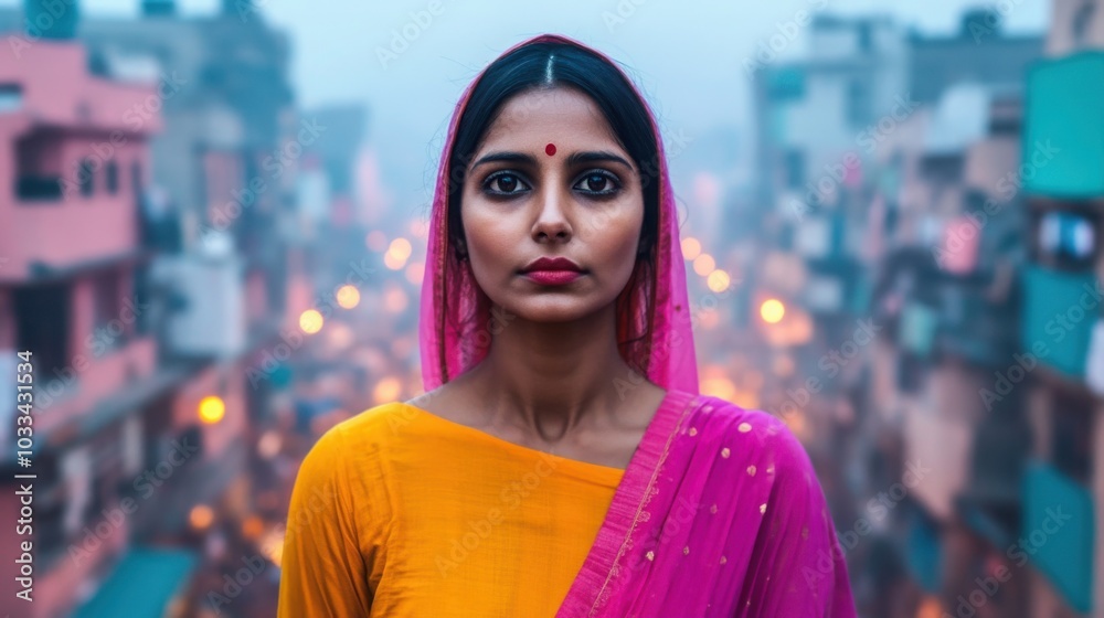 Fototapeta premium Vibrant Night Scene at a Colorful Diwali Market