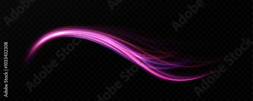 Neon speed lines. Dynamic light motion traces. Light trace wave, trace line.Futuristic neon light lines. Light movement effect, Neon speed lines.