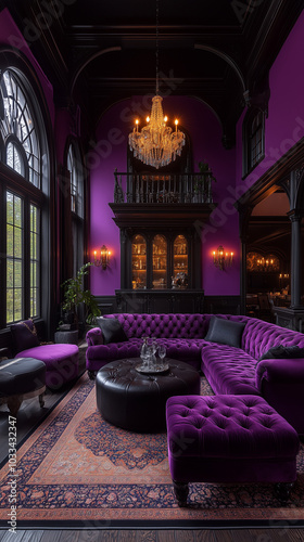 Majestic purple and black goth room