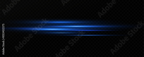 Blue speed lines.Vector.Blue light trails