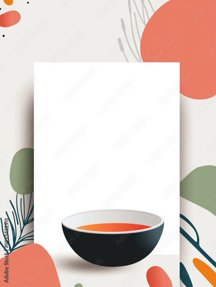 Minimalist Bowl with Abstract Background Minimalist Bowl with Abstract Background