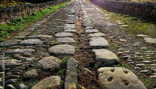 Architecture and structure of historical stone roads of the Roman period