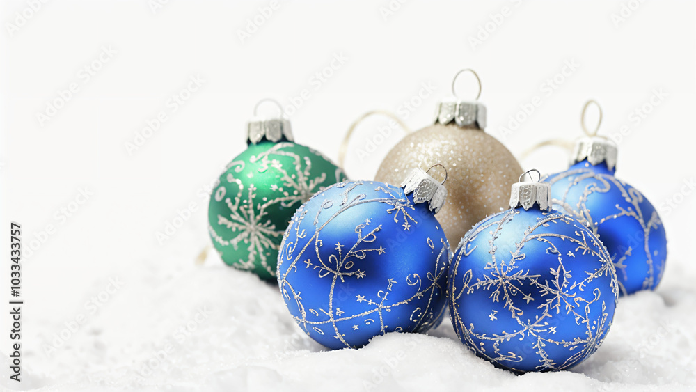 christmas balls in the snow christmas balls in the snow