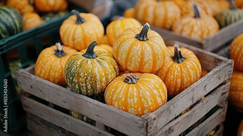 A Crate Full of Assorted Pumpkins photo