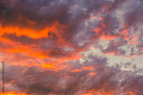 colorful and dramatic sunset clouds