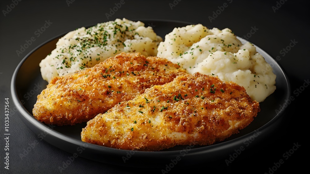 Delectable Fried Perch with Crispy Golden Crust and Creamy Mashed Potatoes
