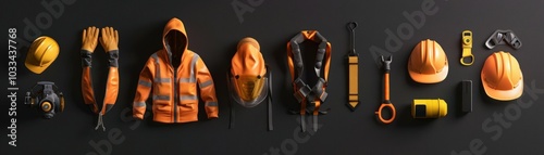 Craft realistic 3D renders of safety equipment and protective gear, highlighting their role in preventing accidents and injuries