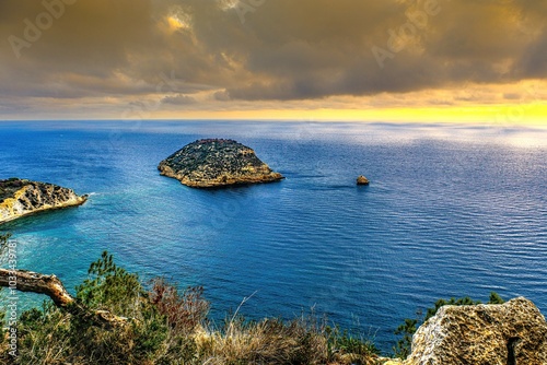 The island of Portixol in Javea in the Spanish Mediterranean