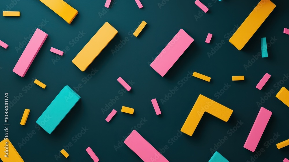 Irregular 3D geometric shapes gracefully floating over a dark background, creating a captivating visual contrast. Irregular 3D geometric shapes gracefully floating over a dark background, creating a captivating visual contrast.