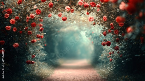 A Path Through a Rose-Covered Archway