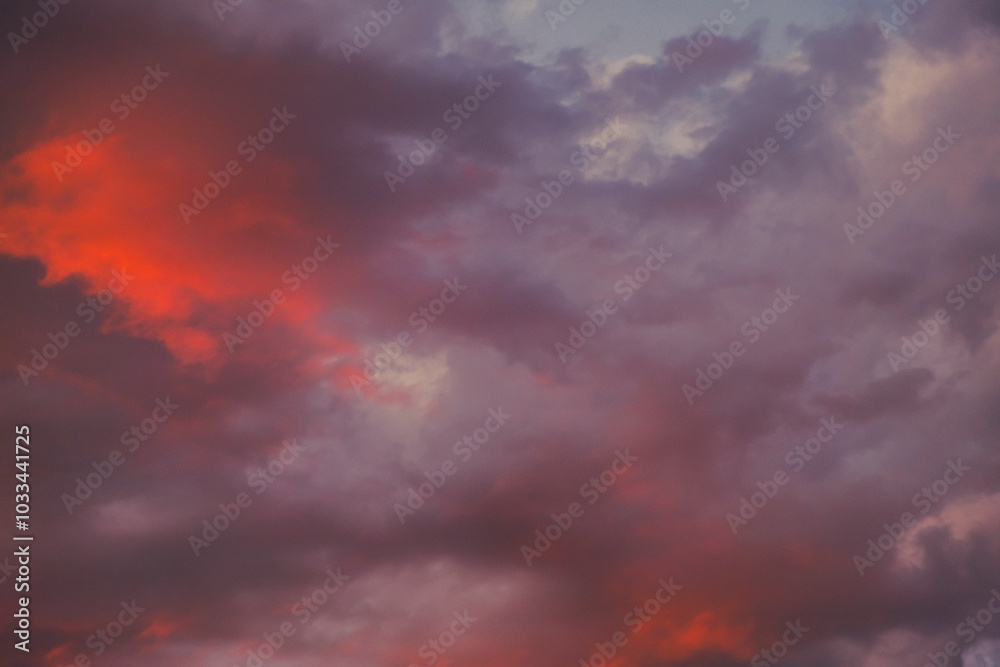 colorful and dramatic sunset clouds