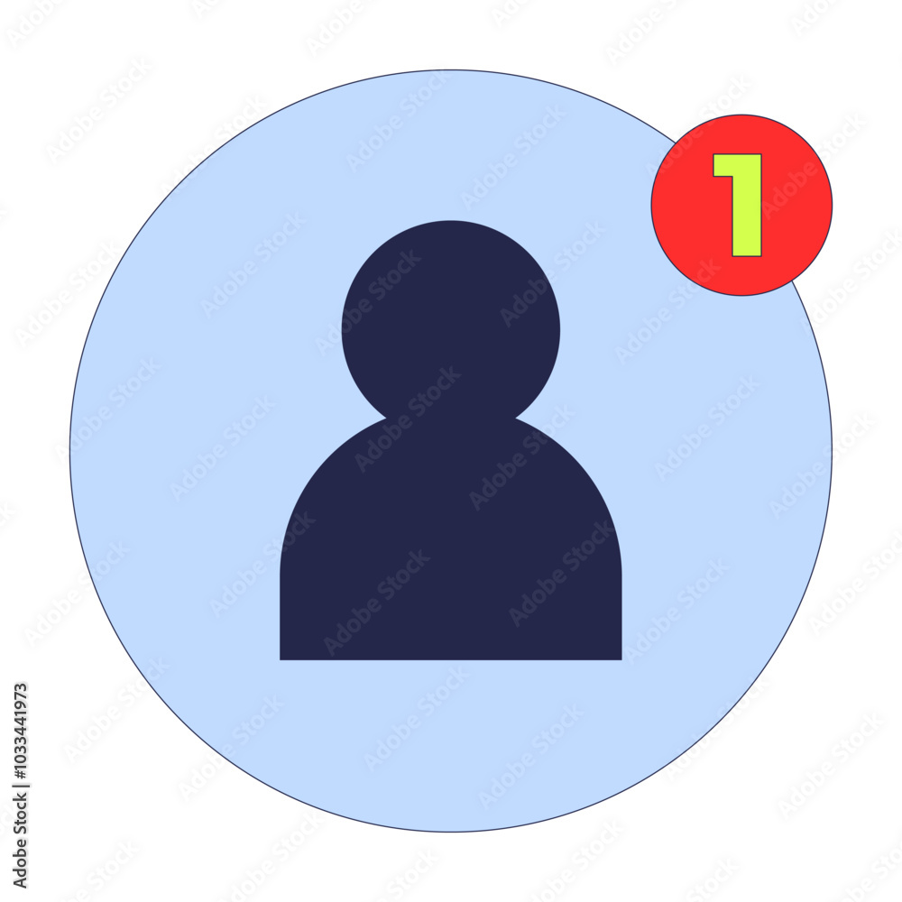 New follower notification 2D cartoon object. Social media friend request. Social network app sign isolated element flat vector clipart on white background. Subscribe friendship. Spot illustration New follower notification 2D cartoon object. Social media friend request. Social network app sign isolated element flat vector clipart on white background. Subscribe friendship. Spot illustration