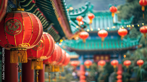 chinese lantern in the temple