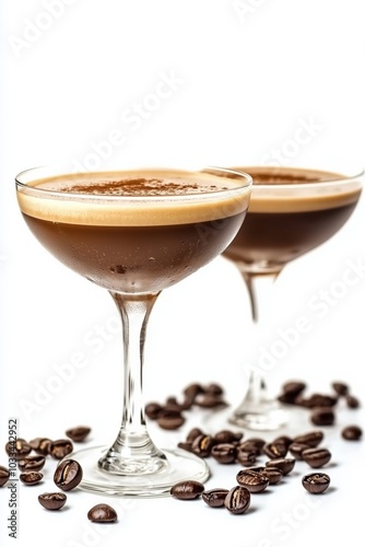 Espresso Martini. Alcohol cocktail isolated on white