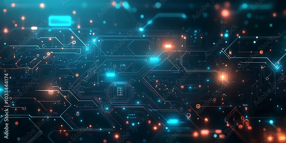Fototapeta premium AI artificial intelligence technology microchip background