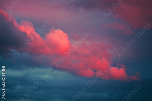 colorful and dramatic summer sunset clouds