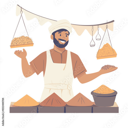 Traders in the market sell their wares