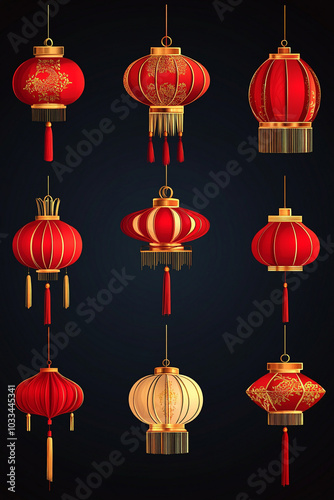 Chinese festival red lanterns.