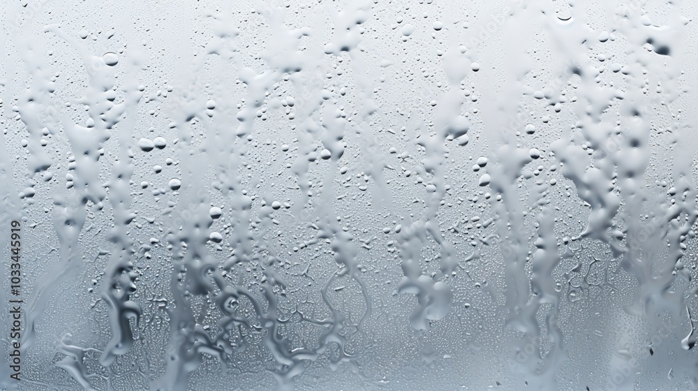 Spots of raindrops sticking to the glass against a gray background. Spots of raindrops sticking to the glass against a gray background.