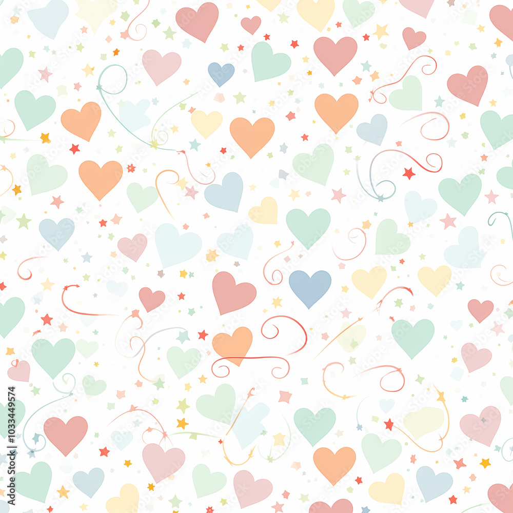Pastel Hearts and Stars Seamless Pattern Pastel Hearts and Stars Seamless Pattern