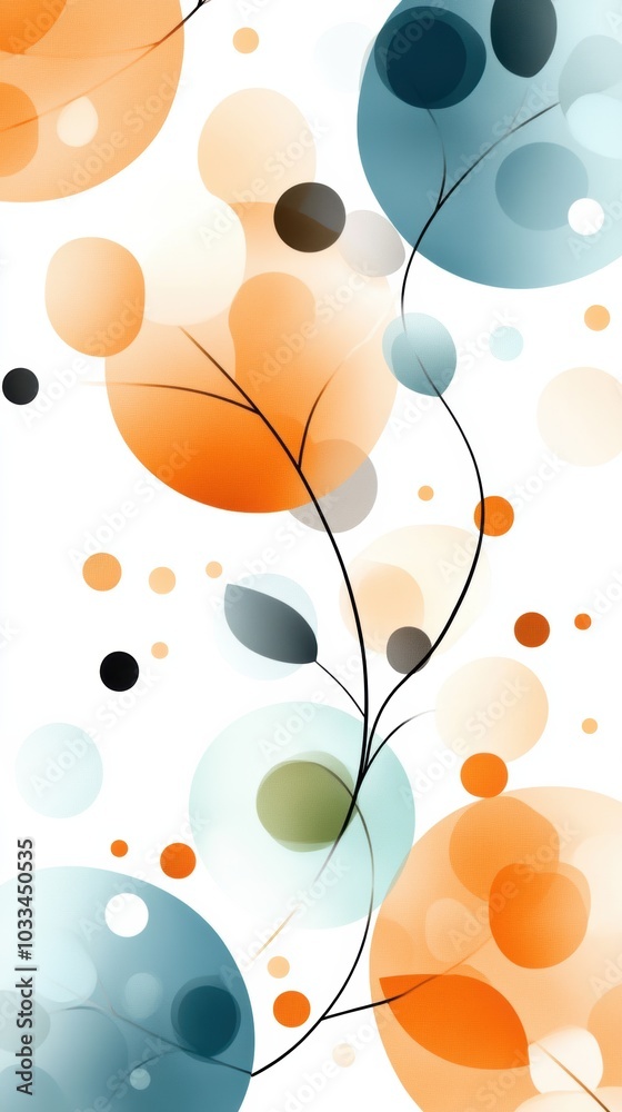 A vibrant and abstract design featuring colorful circles and floral elements, perfect for backgrounds and decorative uses.