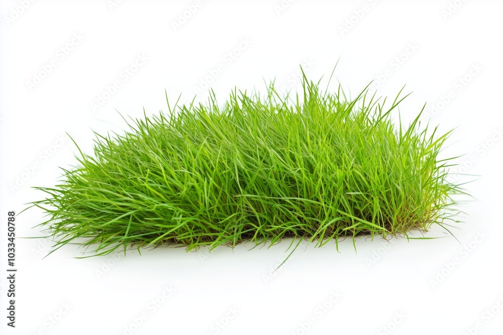 Patch of fresh green lawn grass, on white Patch of fresh green lawn grass, on white