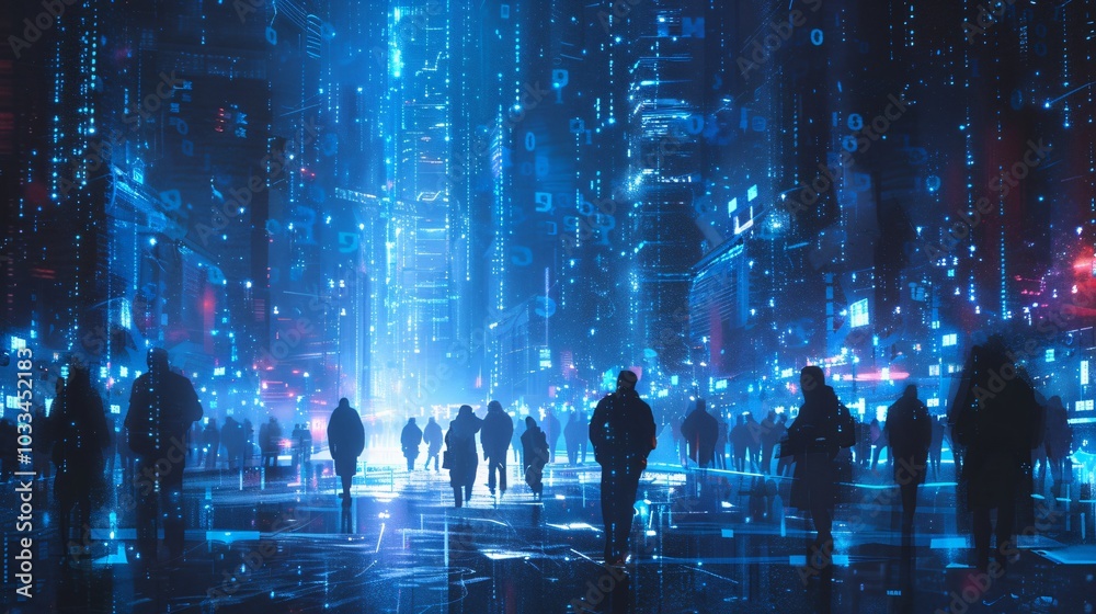 A dynamic background depicting a crowd in cyberspace, symbolizing the growth of the internet and technology. This image reflects the intersection of commerce and economy in the digital age. A dynamic background depicting a crowd in cyberspace, symbolizing the growth of the internet and technology. This image reflects the intersection of commerce and economy in the digital age.