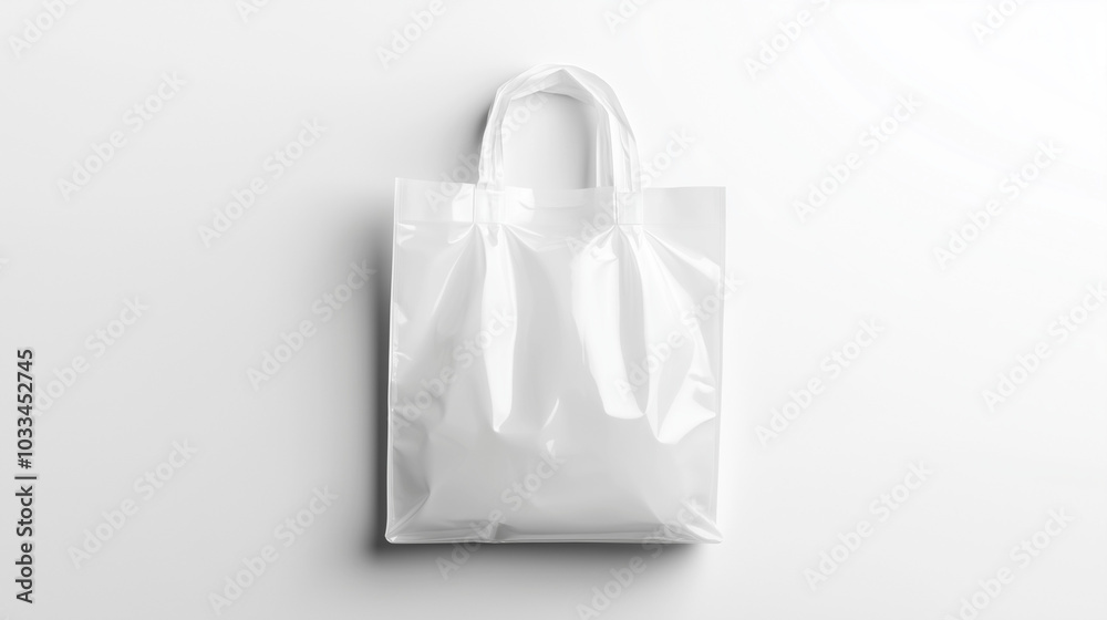 A mockup of a white polyethylene plastic bag A mockup of a white polyethylene plastic bag