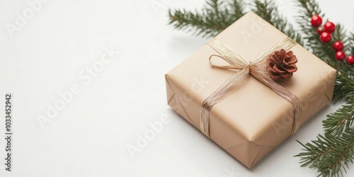 Christmas gift box on a white background