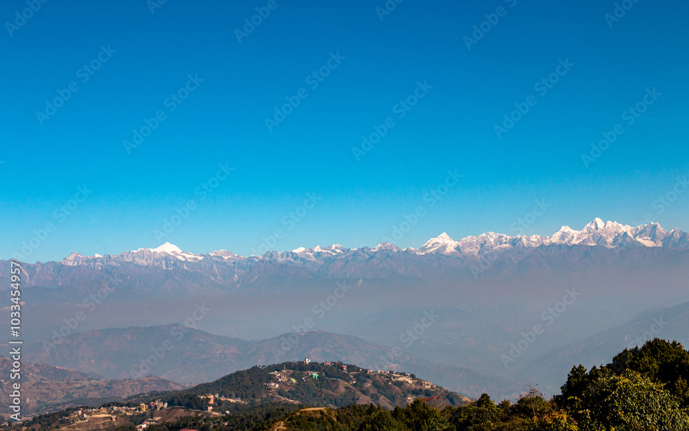 Landscape view of Shining Mountain range in Nepal. Landscape view of Shining Mountain range in Nepal.