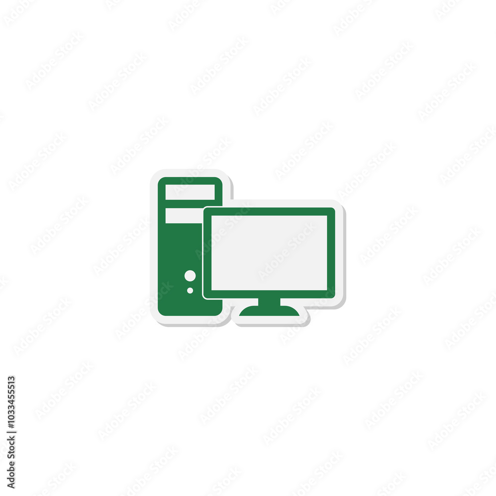 Personal computer, PC icon isolated on transparent background