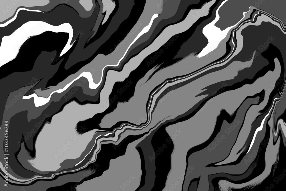 Dark liquid marble background. Black grey background with white splashes. Mixed oil paints. Art Zebra background. Art fluid. Marbling template design presentation. Wide ratio frame. Flow, fluid waves. Dark liquid marble background. Black grey background with white splashes. Mixed oil paints. Art Zebra background. Art fluid. Marbling template design presentation. Wide ratio frame. Flow, fluid waves.