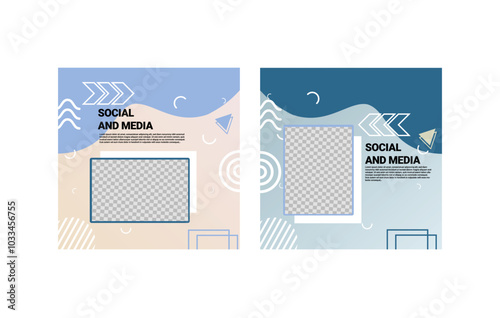 collection of social media post banner design templates with vector illustrations