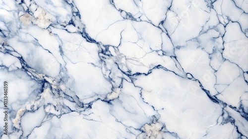 Abstract Veining of White and Blue Marble with a Subtly Textured Surface