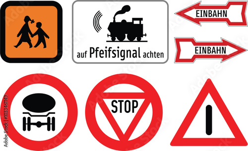 Set, Additional auxiliary signs, Further signs, Retired signs, Road signs in Austria (German: Straßenverkehrsordnung)