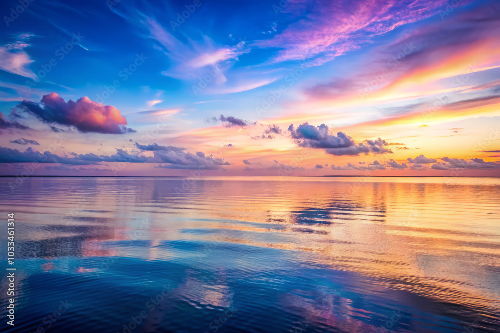 Breathtaking sunset colors reflect on calm waters, creating serene atmosphere. soft pastel hues of fading daylight dance across horizon, evoking tranquility and peace Breathtaking sunset colors reflect on calm waters, creating serene atmosphere. soft pastel hues of fading daylight dance across horizon, evoking tranquility and peace