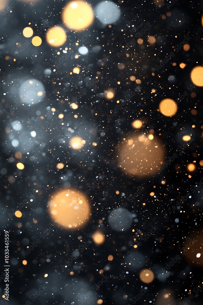 A captivating abstract background featuring shimmering golden and blue bokeh lights on a dark backdrop, evoking a magical and festive atmosphere. A captivating abstract background featuring shimmering golden and blue bokeh lights on a dark backdrop, evoking a magical and festive atmosphere.
