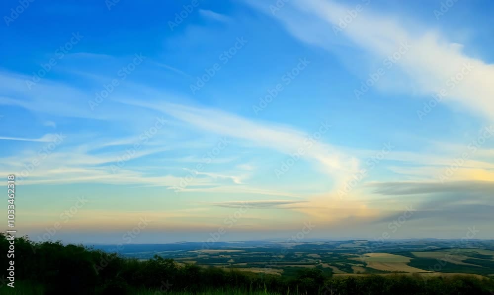 calm blue sky with wispy clouds and gentle breeze calm blue sky with wispy clouds and gentle breeze