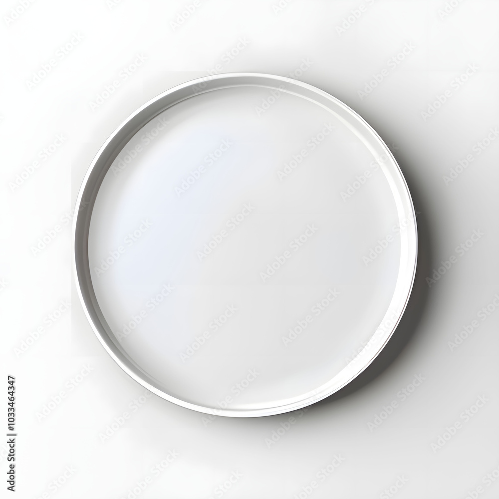 White background round white plate. Generative AI White background round white plate. Generative AI
