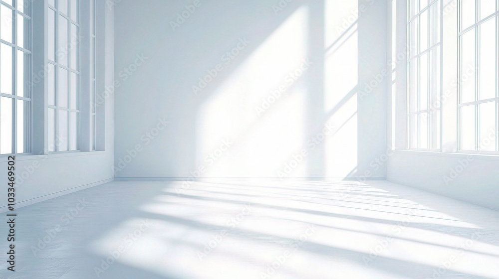 Bright, Minimalist Interior with Soft Shadows Bright, Minimalist Interior with Soft Shadows