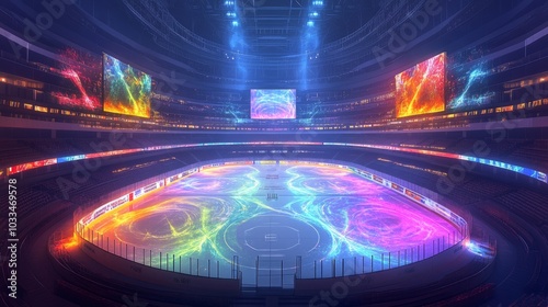 Quantuminspired hockey arena split into parallel goal scenarios photo